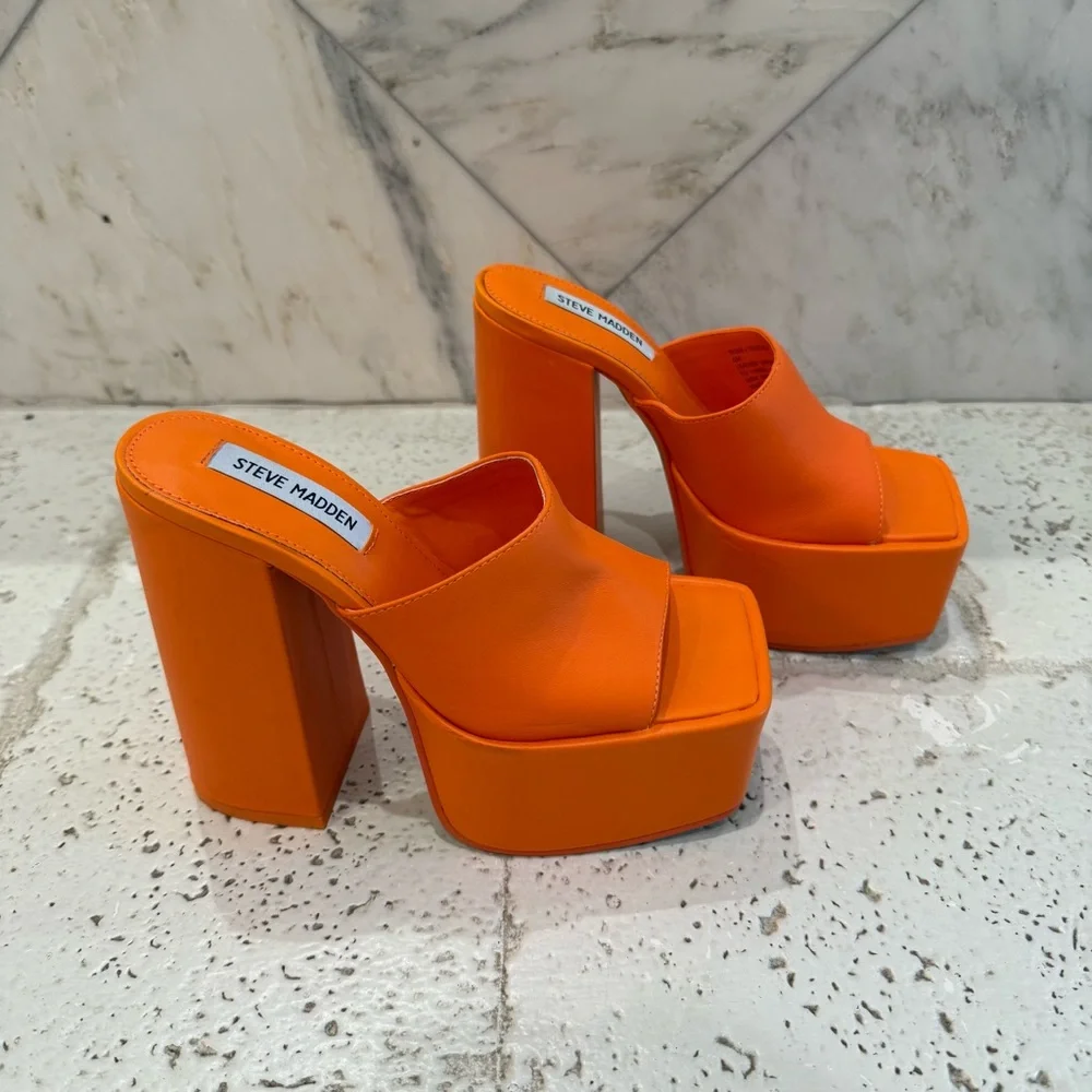 Steve Madden orange platforms